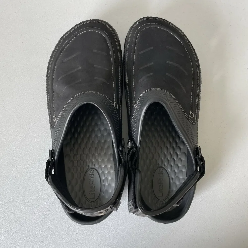 Crocs Men's Classic Yukon Vista II LiteRide Clog Sandal Black/Slate Grey Size 11